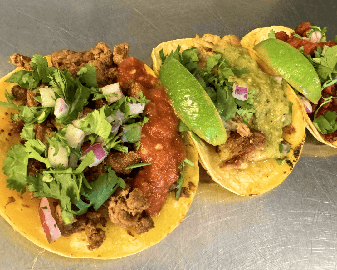 Three tacos with choice of meat